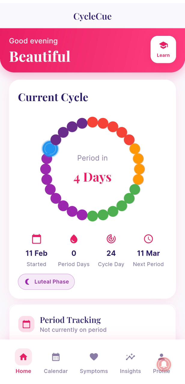 CycleCue App Screenshot